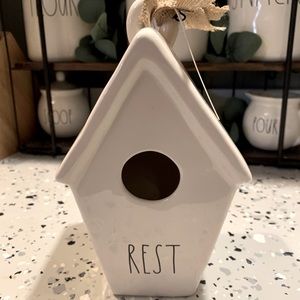 Rae Dunn REST birdhouse BNIB with nest decal